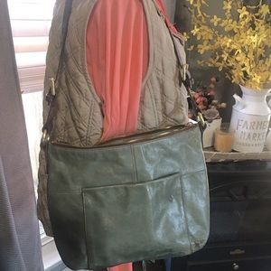 HOBO green leather medium size purse